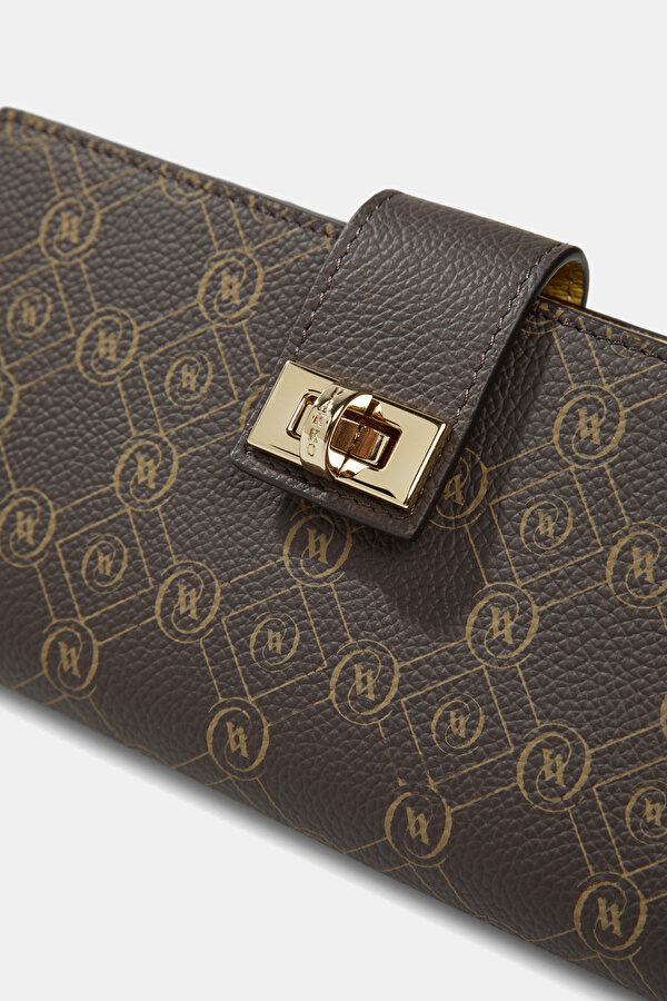BEIGE MONOGRAM LEATHER WALLET 6