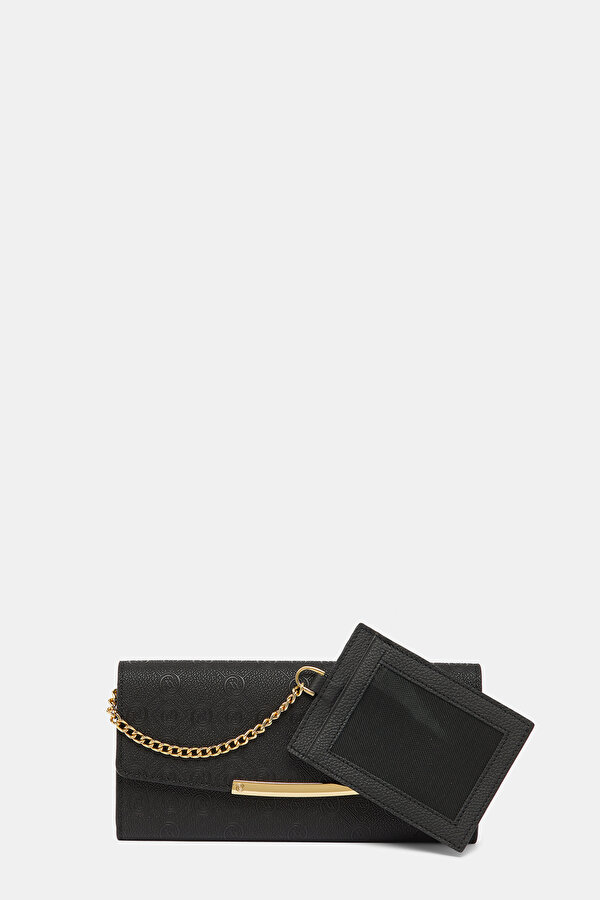 BLACK MONOGRAM WALLET