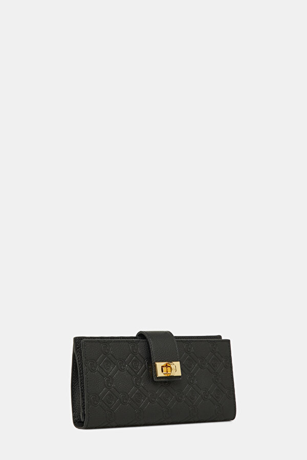 BLACK MONOGRAM LEATHER WALLET 2