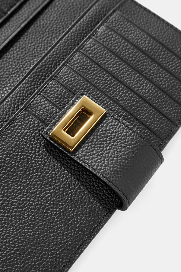 BLACK MONOGRAM LEATHER WALLET 6