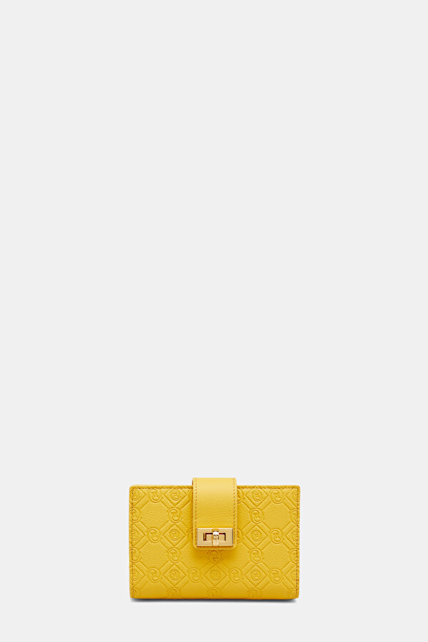 YELLOW MONOGRAM LEATHER WALLET