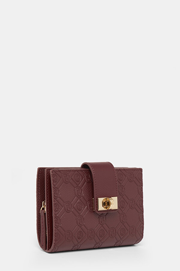 MAROON MONOGRAM LEATHER WALLET 2