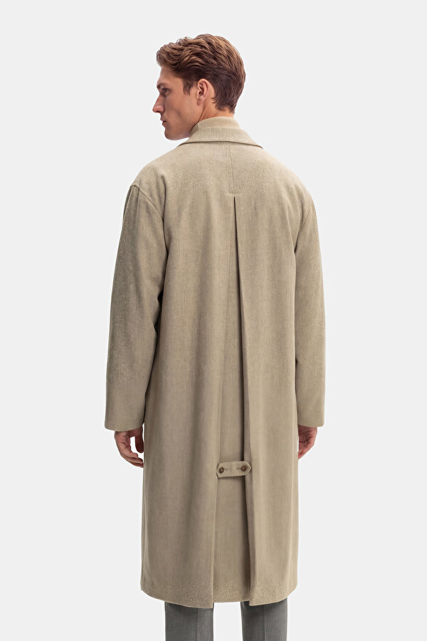 LIGHT BEIGE HERRINGBONE CASHMERE TOPCOAT 2