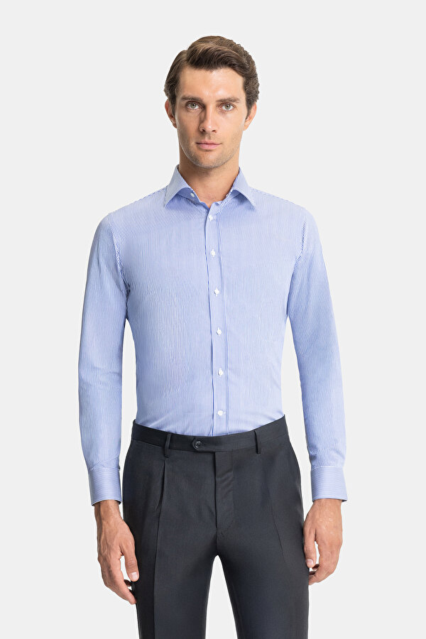 NON-IRON ÇİZGİLİ DESENLİ GÖMLEK