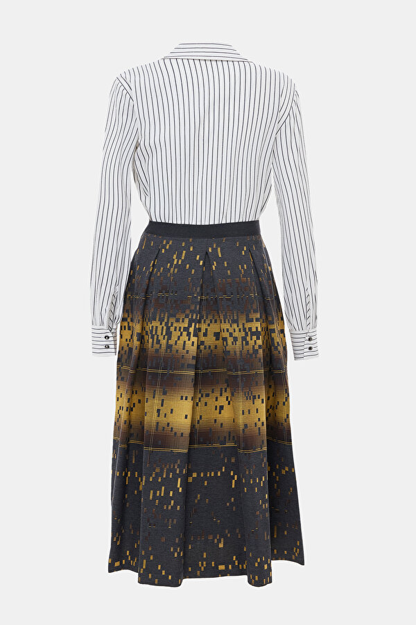 MULTICOLOR LONG SLEEVE MIDI DRESS 6