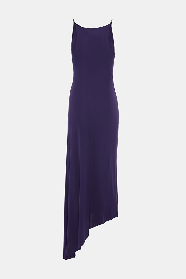 DARK PURPLE ASYMMETRIC DRESS 2
