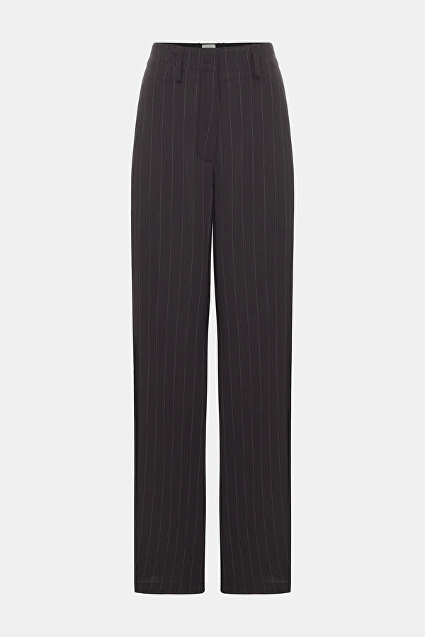 BROWN STRAIGHT CUT WOOL TROUSERS