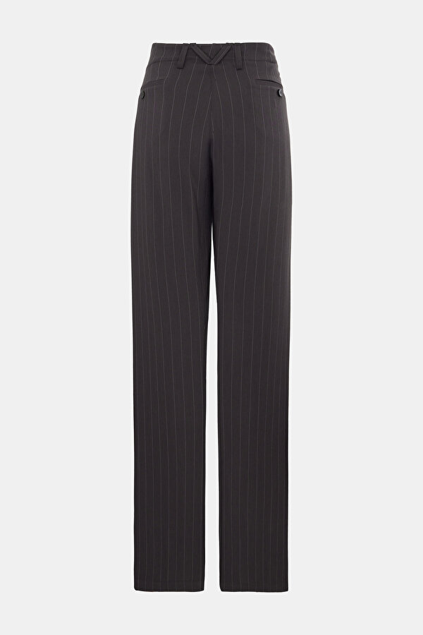 BROWN STRAIGHT CUT WOOL TROUSERS 2