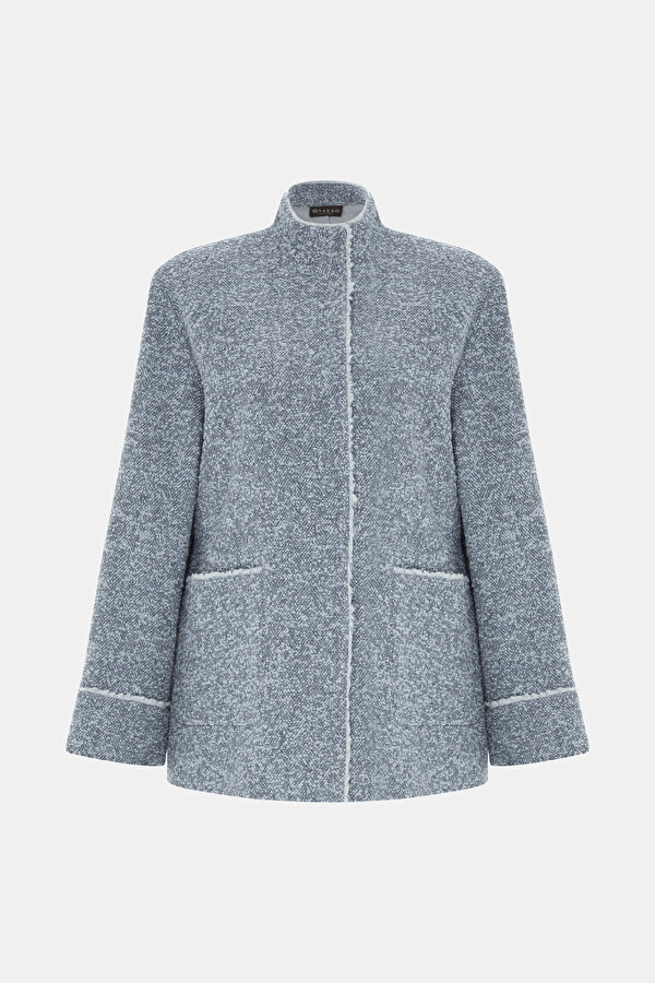GREY MANDARIN COLLAR JACKET 7