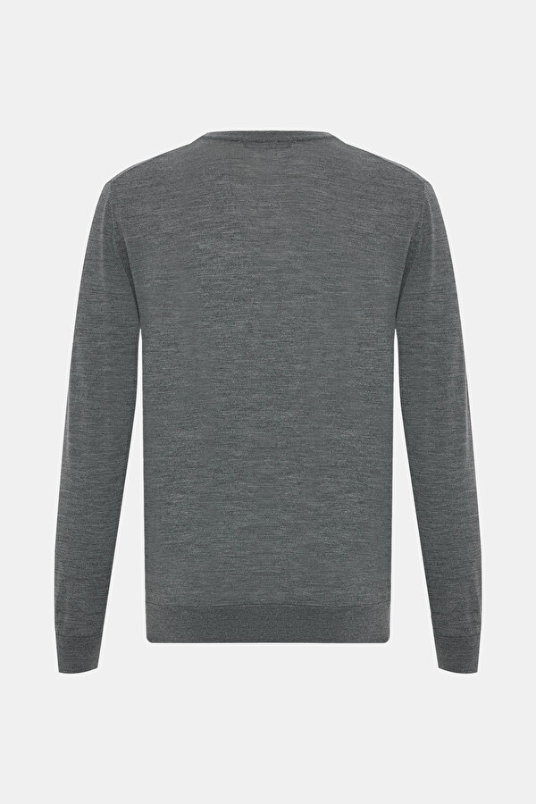 GRAY MELANGE V NECK TRICOT 2