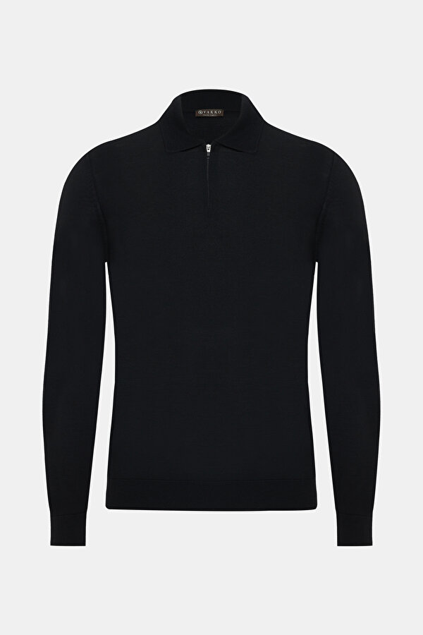 BLACK POLO NECK TRICOT