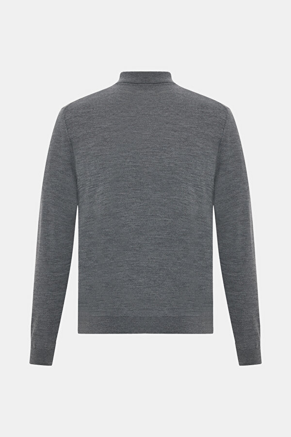 GRAY MELANGE POLO NECK TRICOT 2