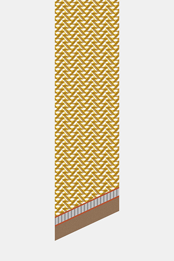 GEOMETRİK DESENLİ TWILL İPEK FULAR 2