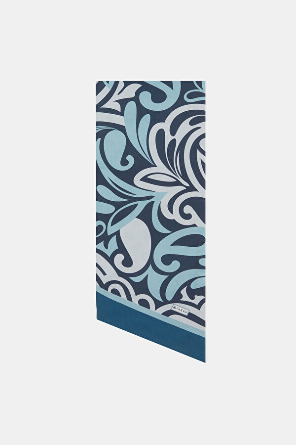 LIGHT BLUE PAISLEY PATTERNED TWILL FOULARD