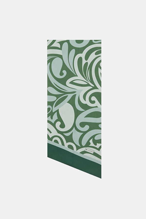 WATER GREEN PAISLEY PATTERNED TWILL FOULARD