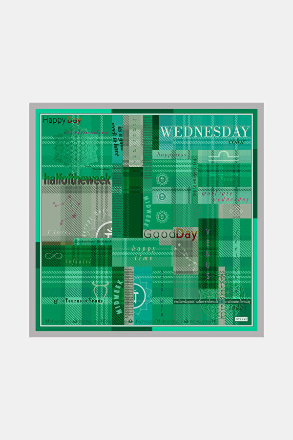 HAPPY DAYS İPEK TWILL BANDANA  - WEDNESDAY