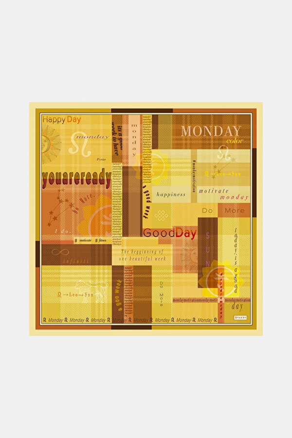 HAPPY DAYS İPEK TWILL BANDANA - MONDAY