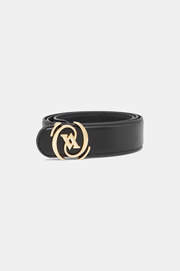 BLACK MONOGRAM LEATHER BELT 2
