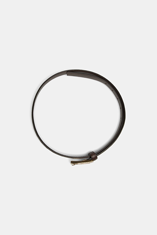 BROWN MONOGRAM LEATHER BELT 2