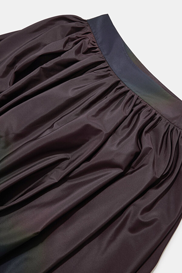 NAVY BLUE BROWN MIDI SKIRT 6