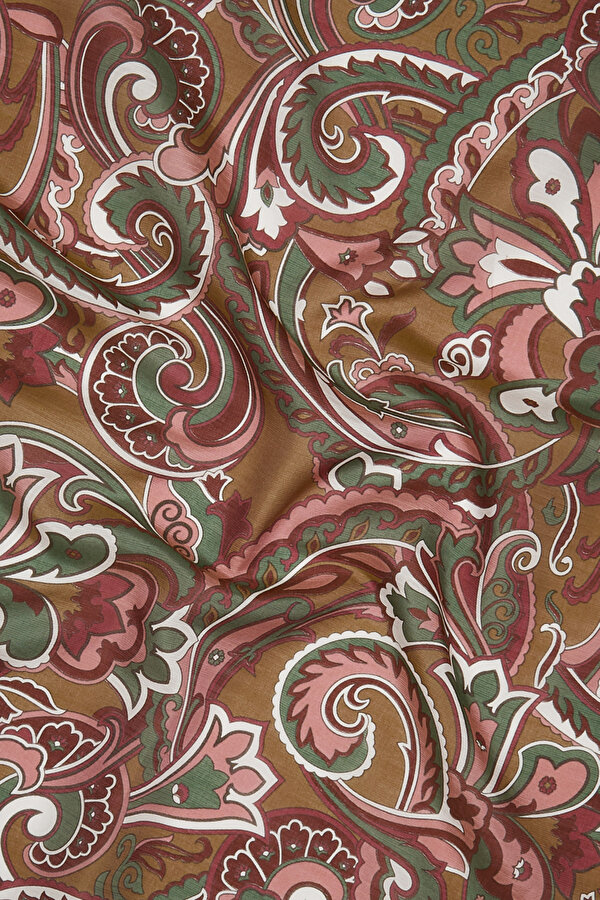 MAROON PAISLEY PATTERNED COTTON/SILK SHAWL 2