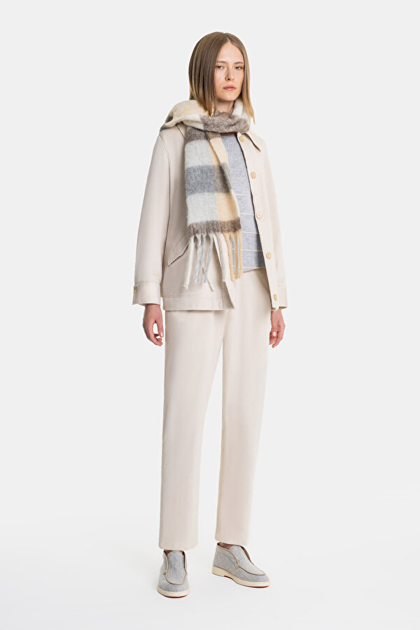 ECRU SKINNY LEG TROUSERS