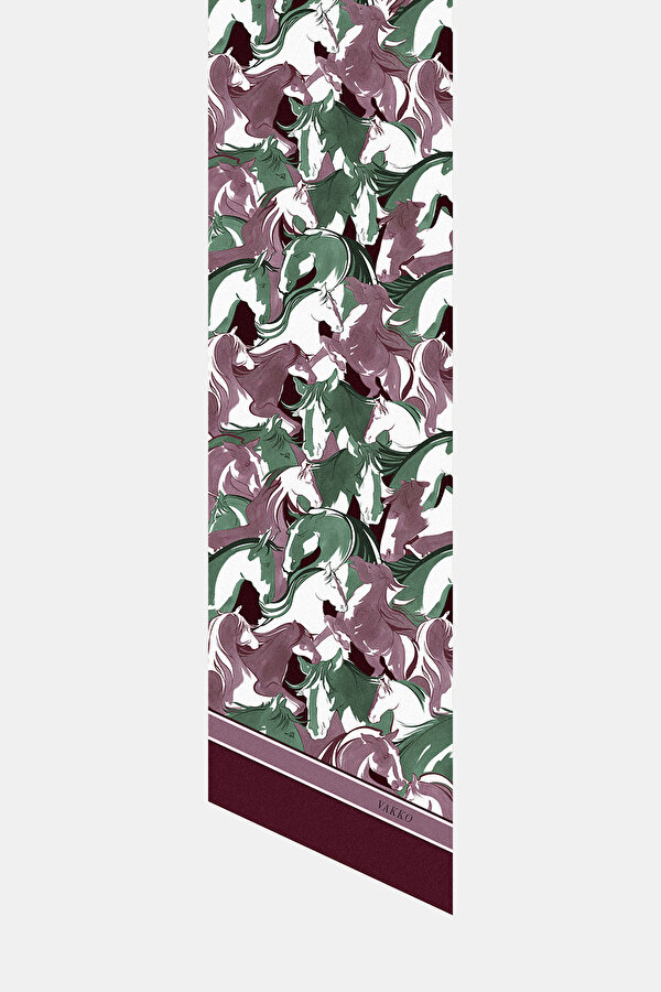EMERALD GREEN ANIMAL FIGURED TWILL FOULARD