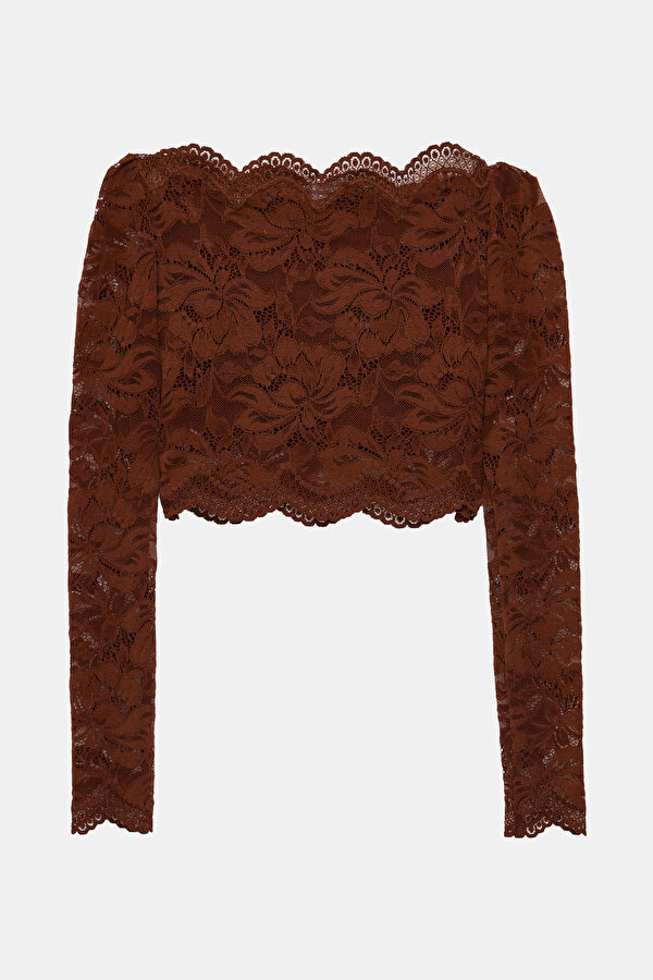 RED BROWN OFF THE SHOULDER BLOUSE 2