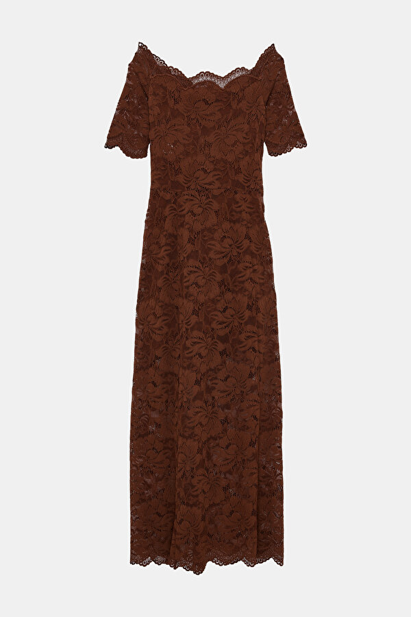 RED BROWN MIDI DRESS 2