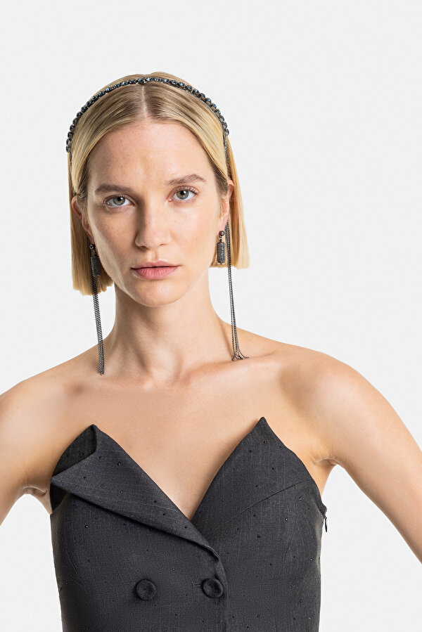 ANTHRACITE STRAPLESS SLEEVELESS JUMPSUIT 6
