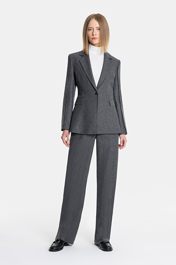DARK GREY STRAIGHT CUT TROUSERS