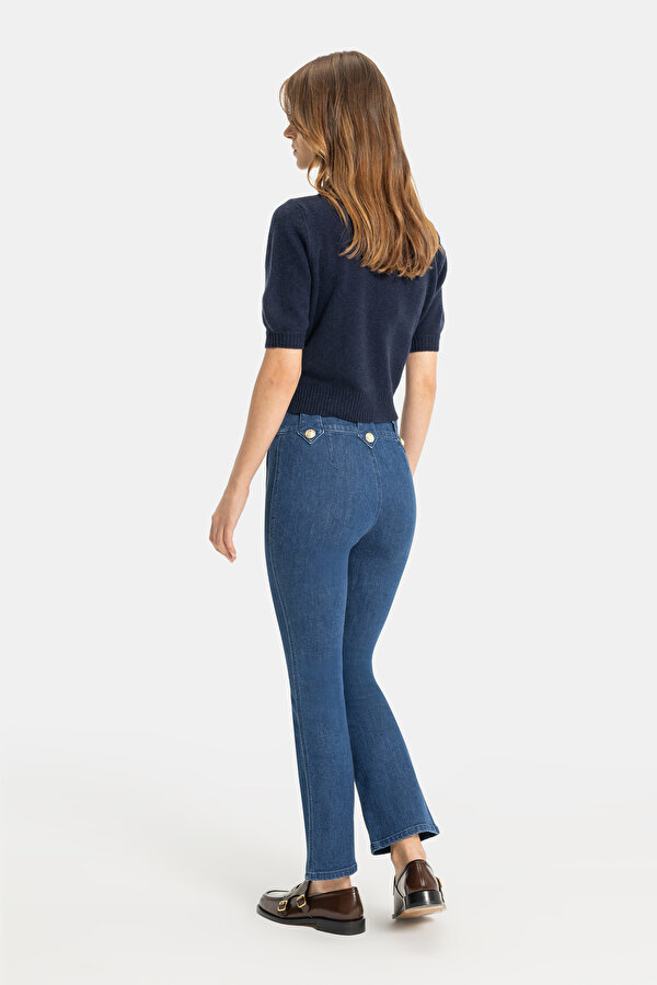 DARK BLUE WIDE LEG TROUSERS 2