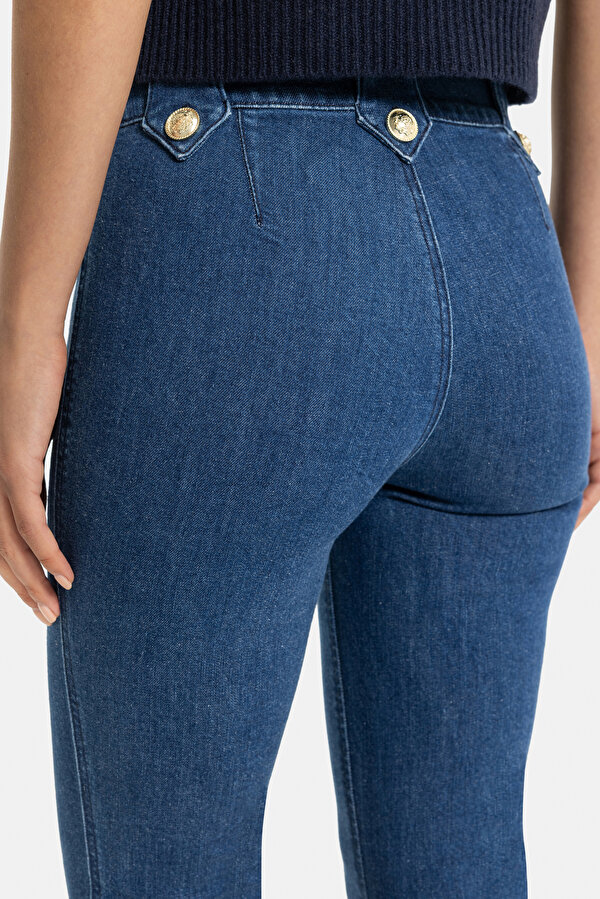 DARK BLUE WIDE LEG TROUSERS 7