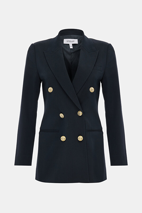 NAVY BLUE BUTTONED JACKET