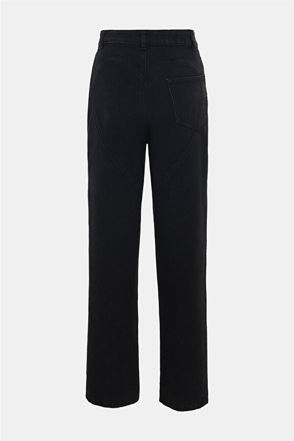 BLACK STRAIGHT CUT TROUSERS 2