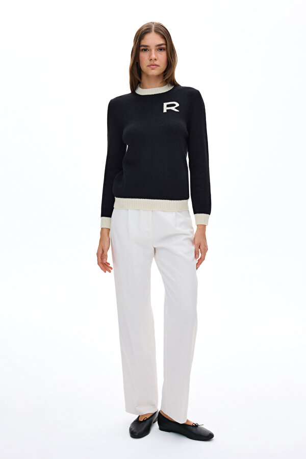 WHITE STRAIGHT CUT TROUSERS