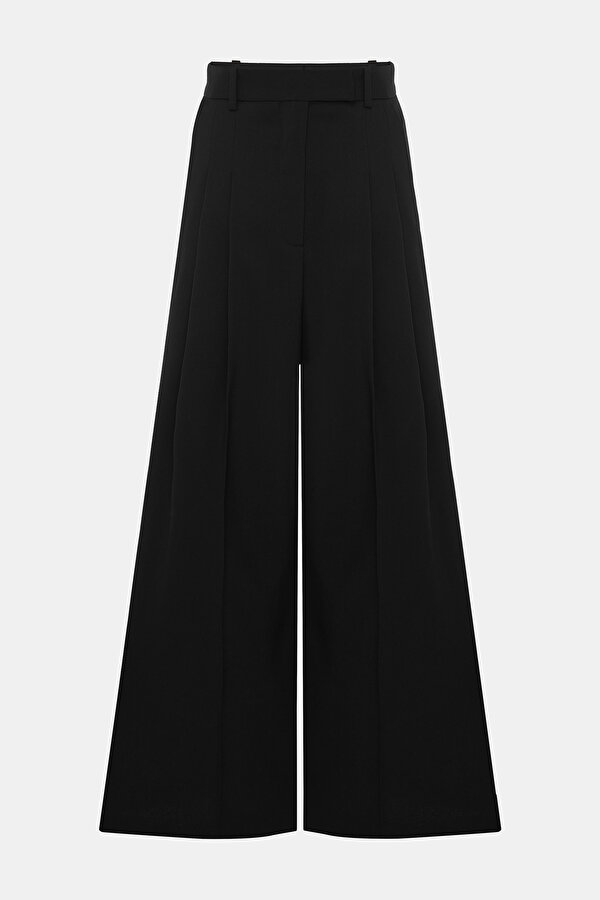 BLACK STRAİGHT CUT TROUSERS