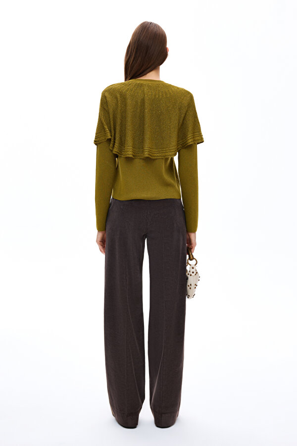 DARK BROWN STRAIGHT CUT TROUSERS 2