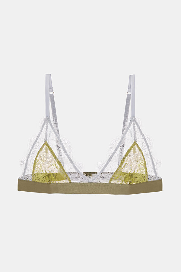 KHAKI LACY BRA