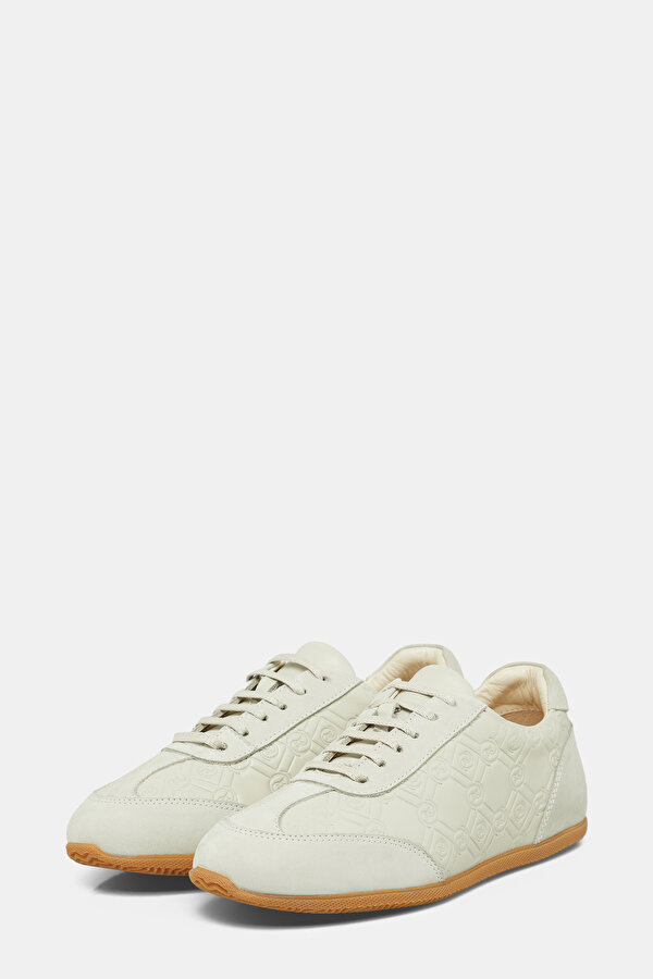 TAN MONOGRAM LEATHER SHOE 2