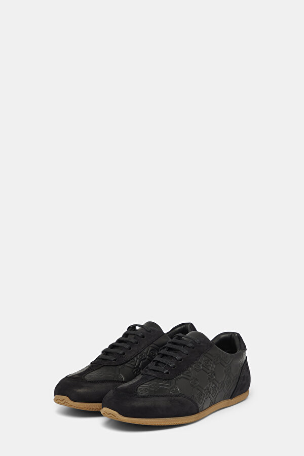 BLACK MONOGRAM LEATHER SHOE 2