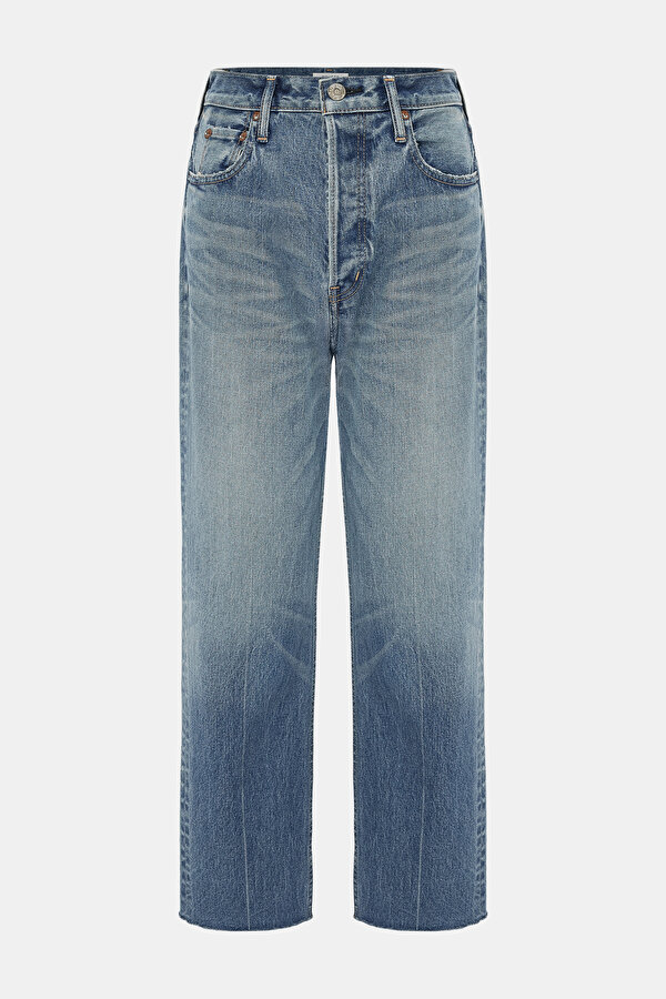 BLUE STRAIGHT CUT TROUSERS