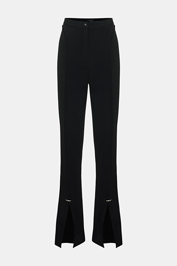 BLACK VISCOSE TROUSERS