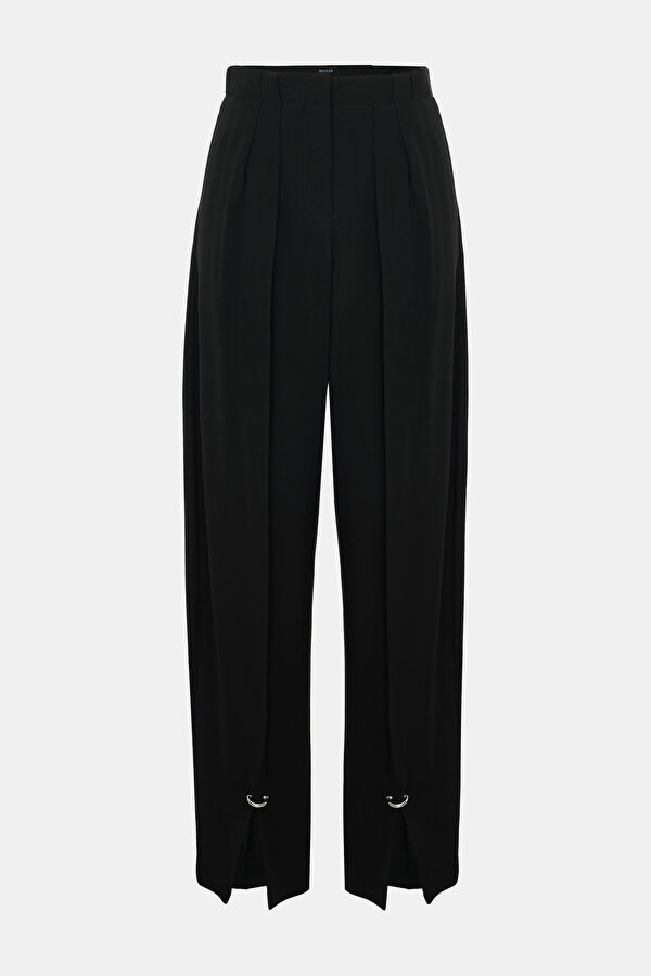 BLACK VISCOSE TROUSERS