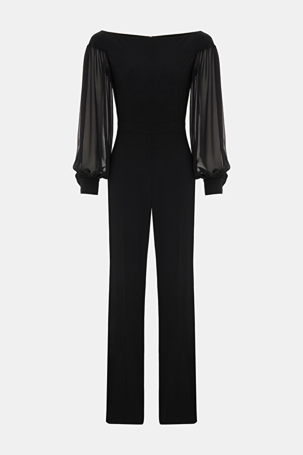BLACK BOAT NECK LONG SLEEVE JUMPSUIT 6