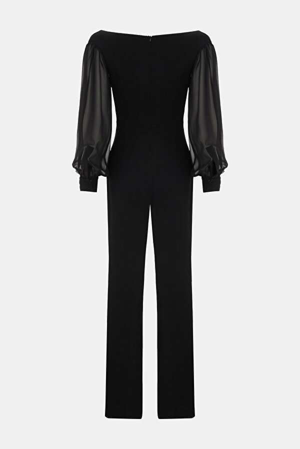 BLACK BOAT NECK LONG SLEEVE JUMPSUIT 7