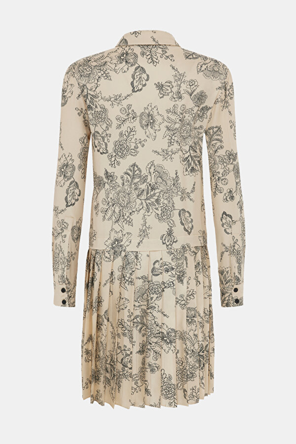 ECRU LONG SLEEVE SHORT DRESS 2