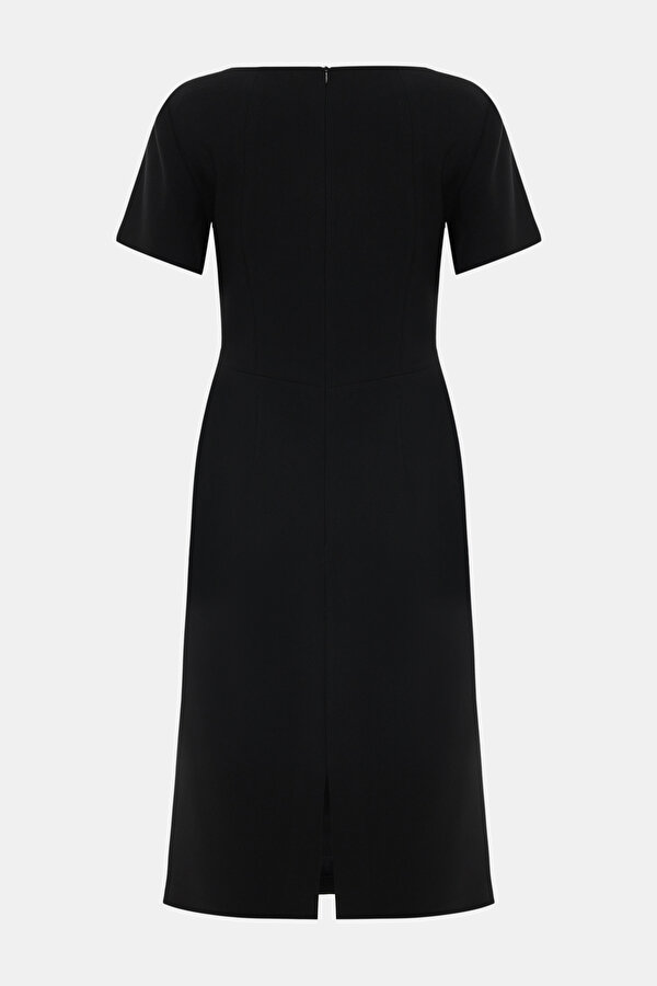 ECRU SHORT SLEEVE BELOW THE KNEE DRESS 7