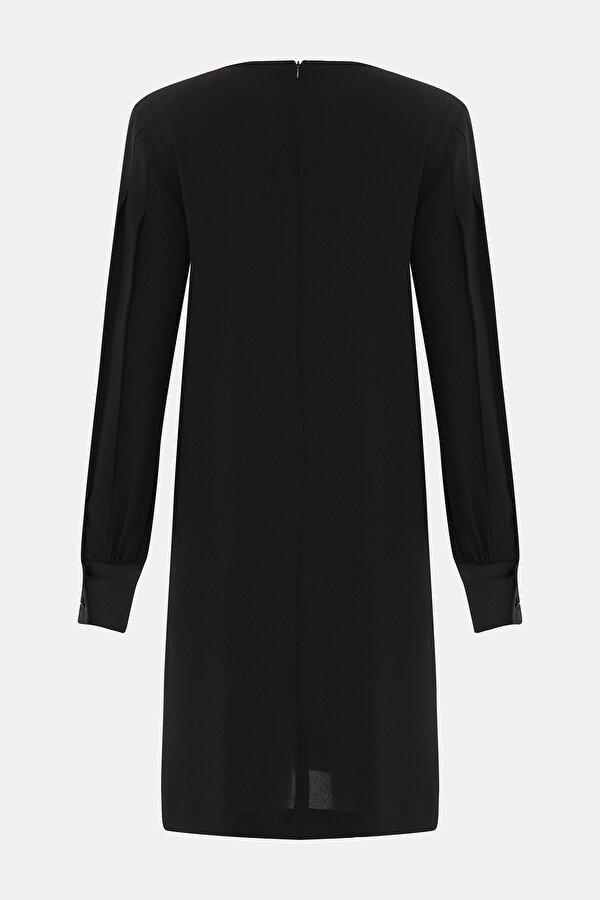 BLACK LONG SLEEVE ABOVE THE KNEE DRESS 2
