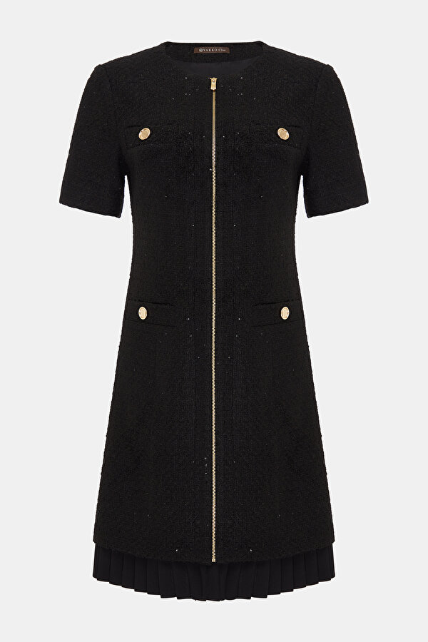 BLACK SHORT SLEEVE ABOVE THE KNEE DRESS 6